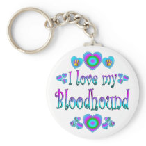I Love My Bloodhound Keychains