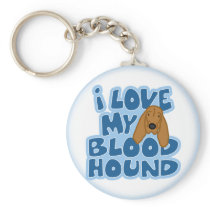 I Love My Bloodhound Keychain