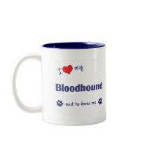 I Love My Bloodhound (Male Dog) Coffee Mugs