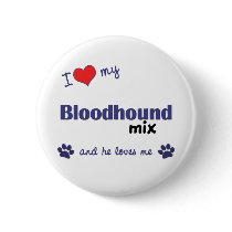 I Love My Bloodhound Mix (Male Dog) Button