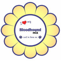I Love My Bloodhound Mix (Male Dog) Photo Sculpture