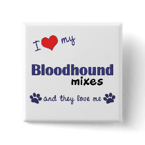 I Love My Bloodhound Mixes (Multiple Dogs) Pinback Button
