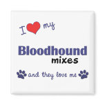 I Love My Bloodhound Mixes (Multiple Dogs) magnets