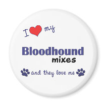 I Love My Bloodhound Mixes (Multiple Dogs) Refrigerator Magnets