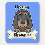 I Love My Bloodhound Mouse Mats