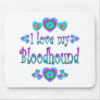 I Love My Bloodhound Mouse Pads
