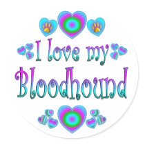 I Love My Bloodhound Sticker