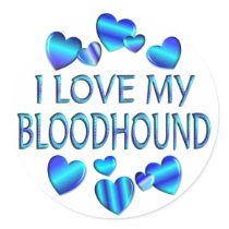 I Love My Bloodhound Stickers