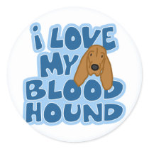 I Love My Bloodhound Stickers