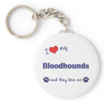 I Love My Bloodhounds (Multiple Dogs) Keychain