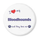 I Love My Bloodhounds (Multiple Dogs) Refrigerator Magnets