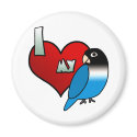 I Love my Blue Black Masked Lovebird magnets
