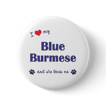 I Love My Blue Burmese (Female Cat) Button