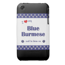 I Love My Blue Burmese (Male Cat) Iphone 3 Case-mate Cases