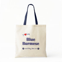 I Love My Blue Burmese (Multiple Cats) Tote Bags