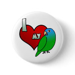I Love my Blue Crowned Conure buttons
