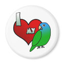 I Love my Blue Crowned Conure magnets