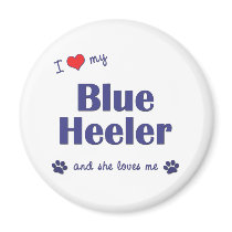 I Love My Blue Heeler (Female Dog) Fridge Magnet