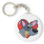 I Love my Blue Heeler Keychain (Cartoon)