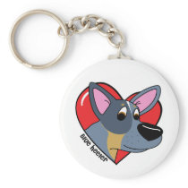 I Love my Blue Heeler Keychain (Cartoon)