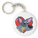 I Love my Blue Heeler Keychain (Cartoon)