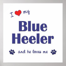 I Love My Blue Heeler (Male Dog) Print