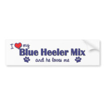 I Love My Blue Heeler Mix (Male Dog) Bumper Sticker