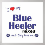 I Love My Blue Heeler Mixes (Multiple Dogs) Poster posters