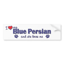 I Love My Blue Persian (Female Cat) Bumper Sticker