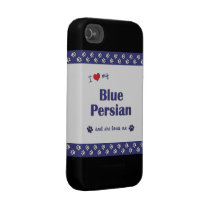I Love My Blue Persian (Female Cat) Iphone 4 Tough Cover