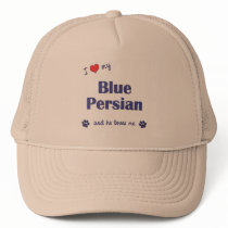 I Love My Blue Persian (Male Cat) Hats