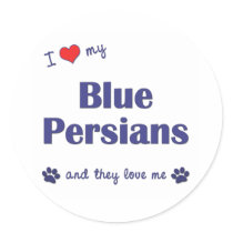 I Love My Blue Persians (Multiple Cats) Sticker