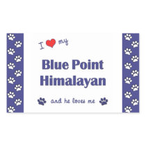 I Love My Blue Point Himalayan (Male Cat) Rectangular Sticker