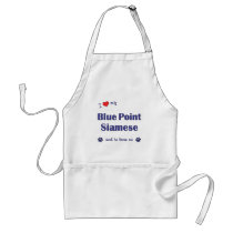 I Love My Blue Point Siamese (Male Cat) Aprons