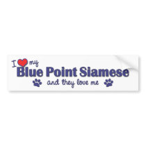 I Love My Blue Point Siamese (Multiple Cats) Bumper Sticker