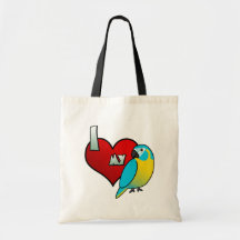 I Love my Blue Throated Macaw Canvas Bags