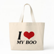 I Love My Boo (Heart) Canvas Bags