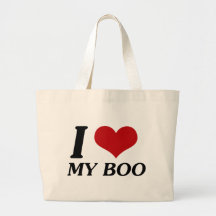 I Love My Boo (Heart) Canvas Bags