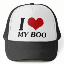 I Love My Boo (Heart) Mesh Hats