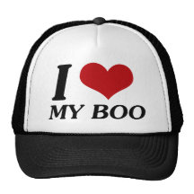 I Love My Boo (Heart) Mesh Hats