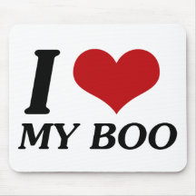 I Love My Boo (Heart) Mouse Pad