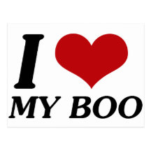 I Love My Boo (Heart) Postcards