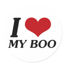 I Love My Boo (Heart) Round Stickers