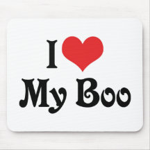 I Love My Boo Mouse Pads