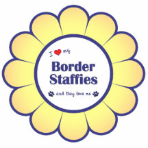 I Love My Border Staffies (Multiple Dogs) Acrylic Cut Outs
