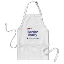 I Love My Border Staffy (Female Dog) Aprons