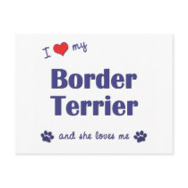 I Love My Border Terrier (Female Dog) Postcard