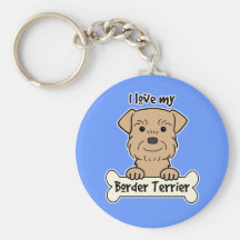 I Love My Border Terrier Key Chain