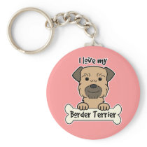 I Love My Border Terrier Key Chains