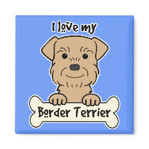 I Love My Border Terrier Refrigerator Magnets